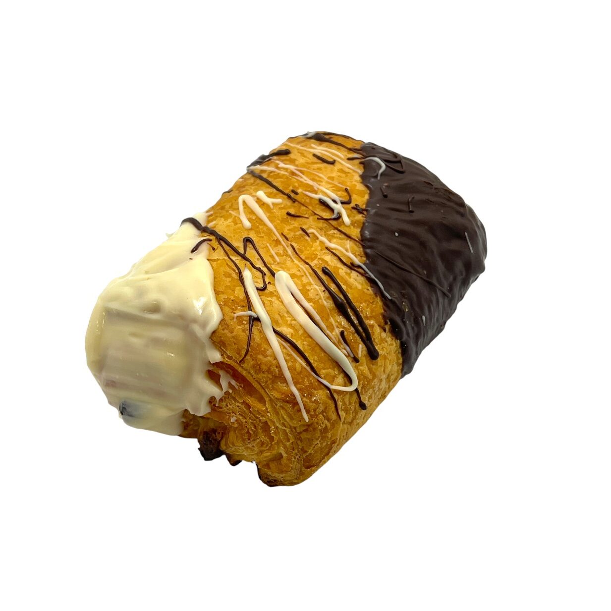 Napolitana duo amb xocolata blanca i llet