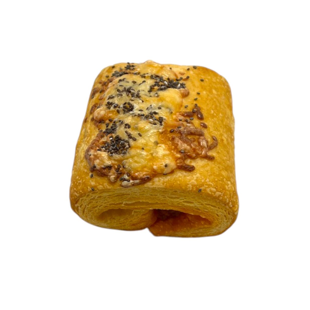 Napolitana amb sobrassada i formatge de cabra